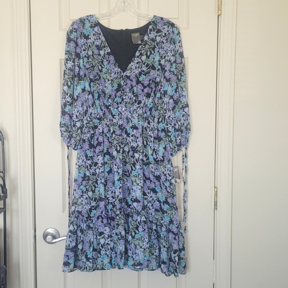 Taylor Chiffon Empire Waist Dress Size 12 - Picture 5 of 15